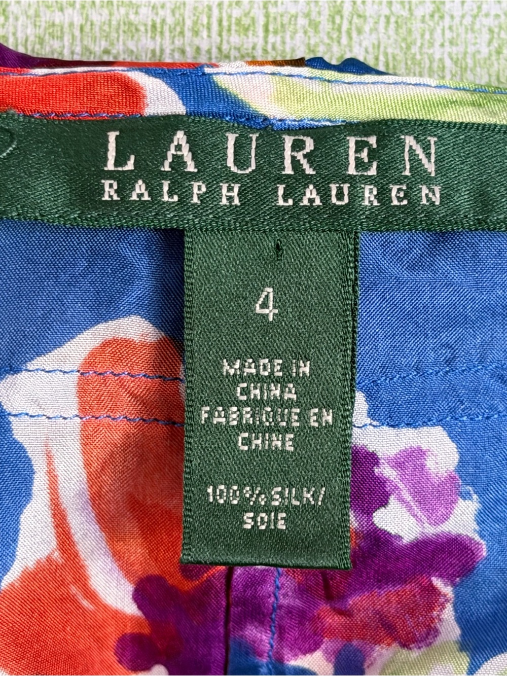 Lauren Ralph Lauren Floral Button Tie Front Ruffle 100% Silk Shirt Dress, Size 4 - Picture 5 of 12